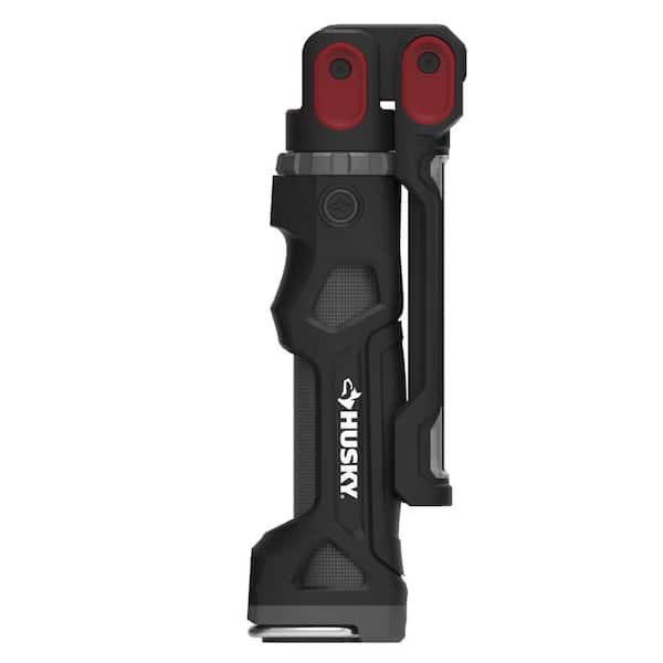 Husky 1200 Lumens Rechargeable LED Inspection Flip Flashlight with UV