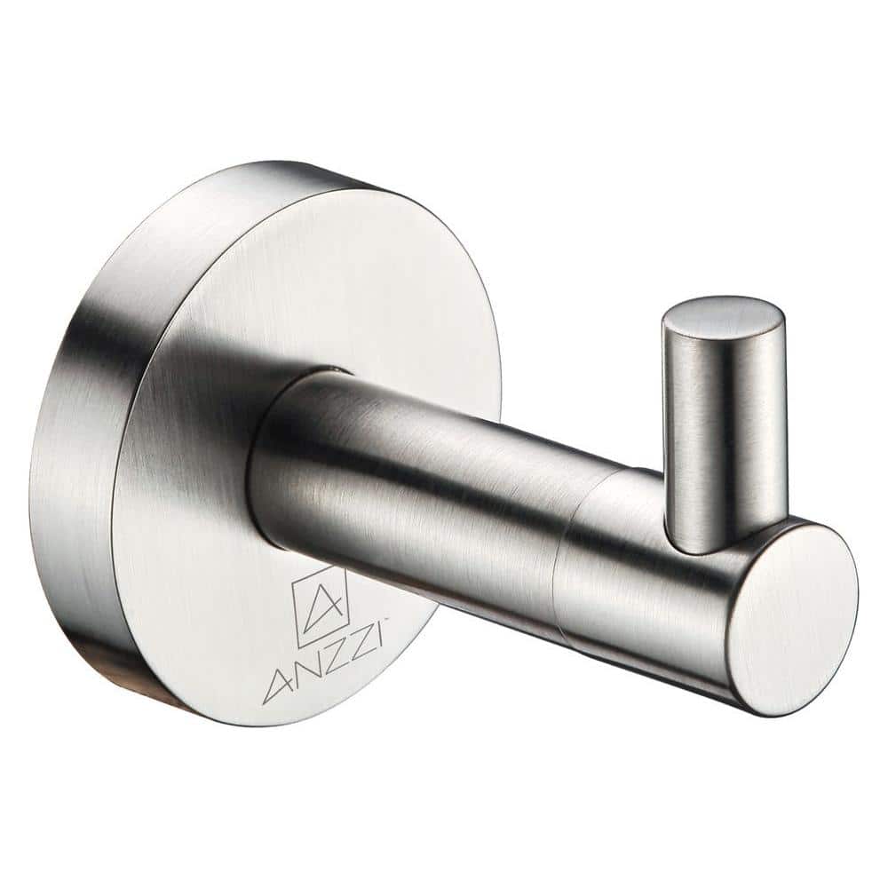 ANZZI Caster Series J-Hook Single Robe/Towel Hook in Brushed Nickel