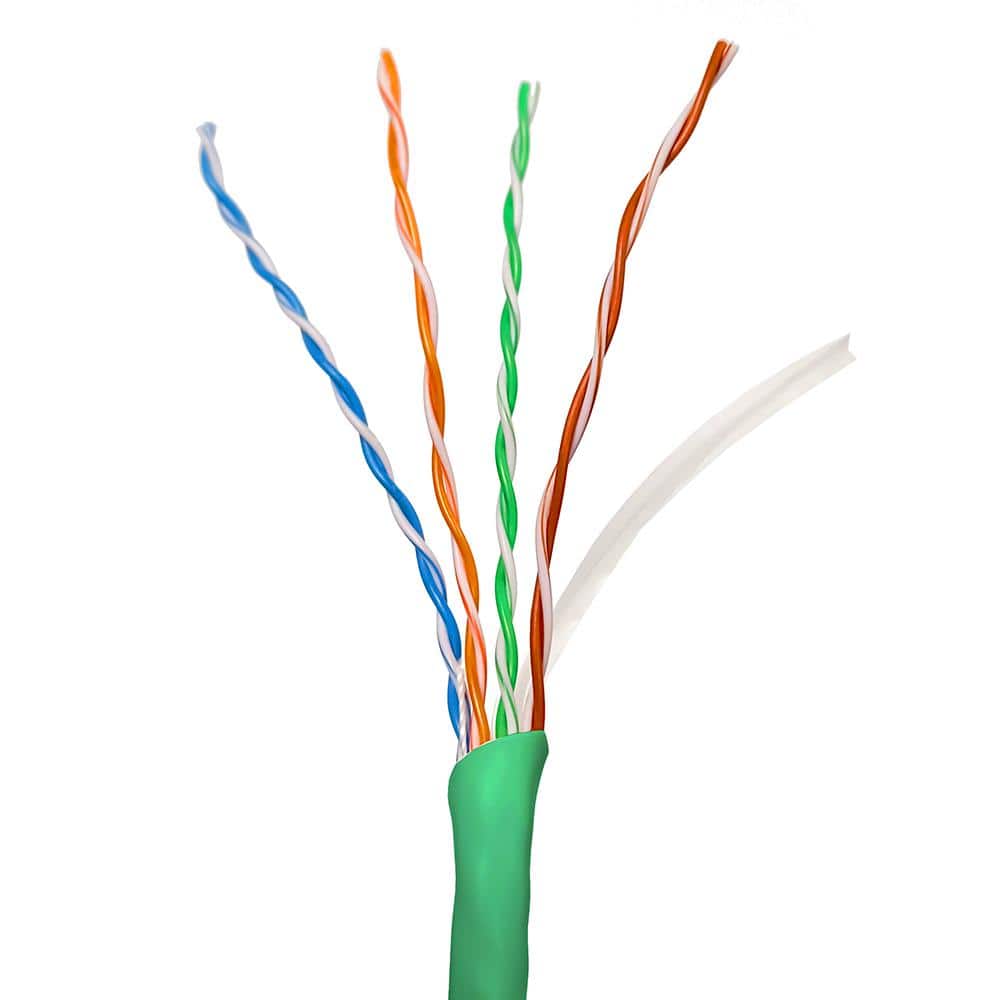 RED ATOM 1000 ft. Green 23 AWG/8-Conductor Solid Copper Cat6 CM Rated Data Cable Pre-Cut