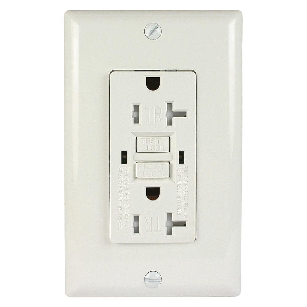 ASI GFCI Duplex Outlet 20 Amp 125-Volt Indoor Tamper Resistant Wall Plate, White