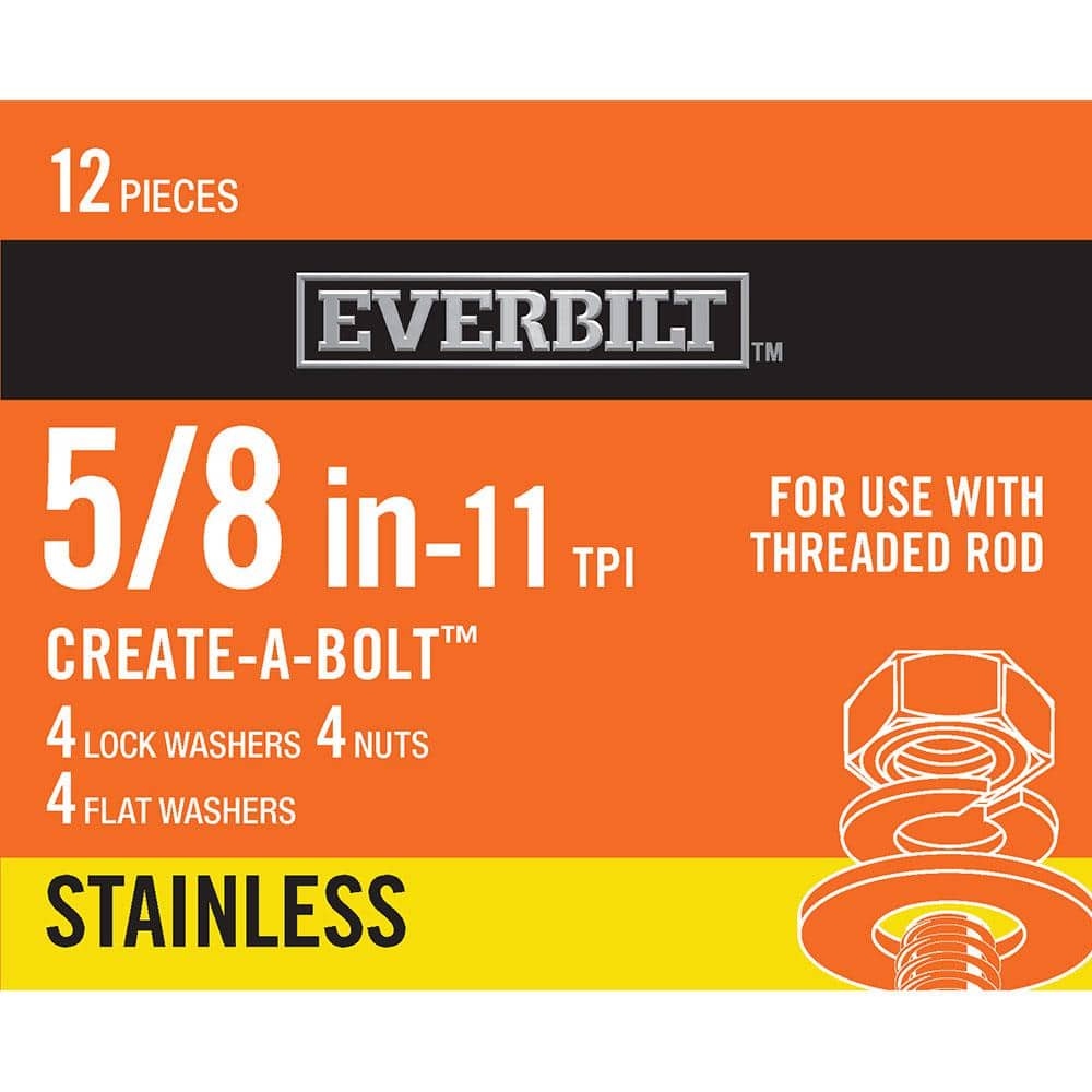 Everbilt 5/8 in. Stainless Steel Nuts, Washers and Lock Washer