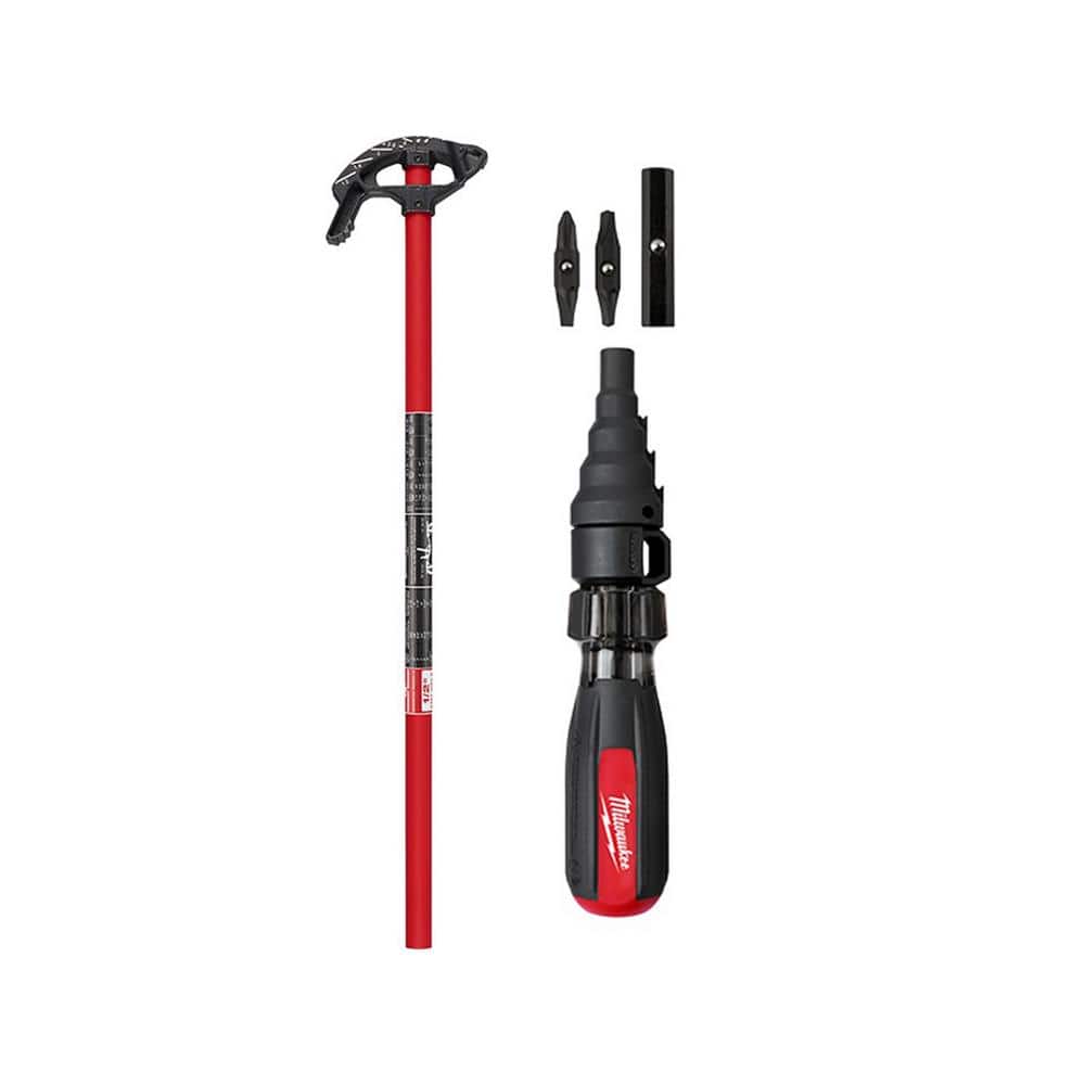 Milwaukee 1/2 in. EMT Iron Conduit Bender Head with Handle and 7-in-1 Conduit Reaming Multi-Bit Screwdriver