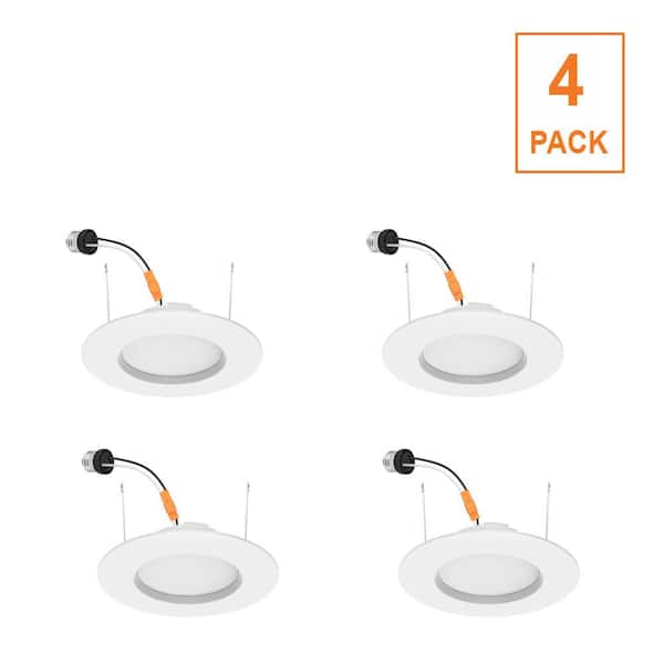 Commercial Electric 4-pack CE 5/6 in. 5CCT selectable Recessed Retrofit Trim California