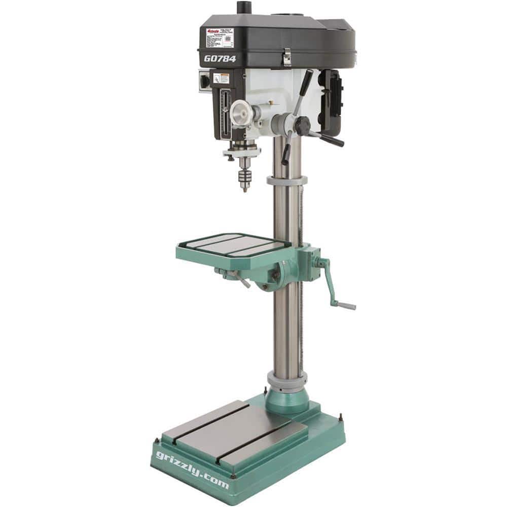 Grizzly Industrial 15 in. 12 speed Heavy-Duty Floor Drill Press with 1/2 in. Chuck Capacity