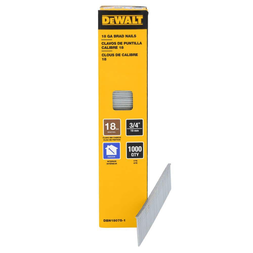 DEWALT 3/4 in. x 18-Gauge Glue Collated Straight Brad Nails (1000-Pack)