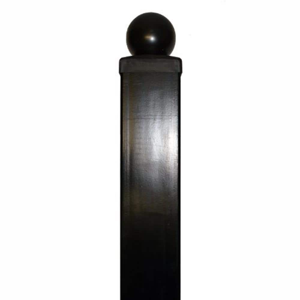 ALEKO 2 in. x 2 in. x 90 in. Black Steel Pedestrian Gate Post
