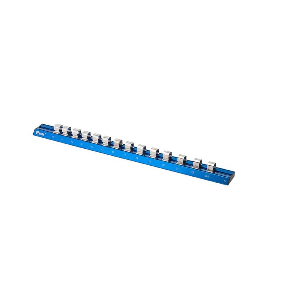 TITAN 1/2 in. Metric Magnetic Aluminum Socket Rail