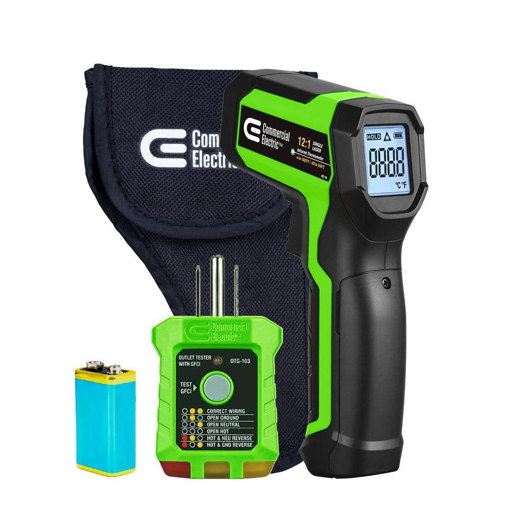 Commercial Electric 12:1 Infrared Thermometer Home Tester Kit