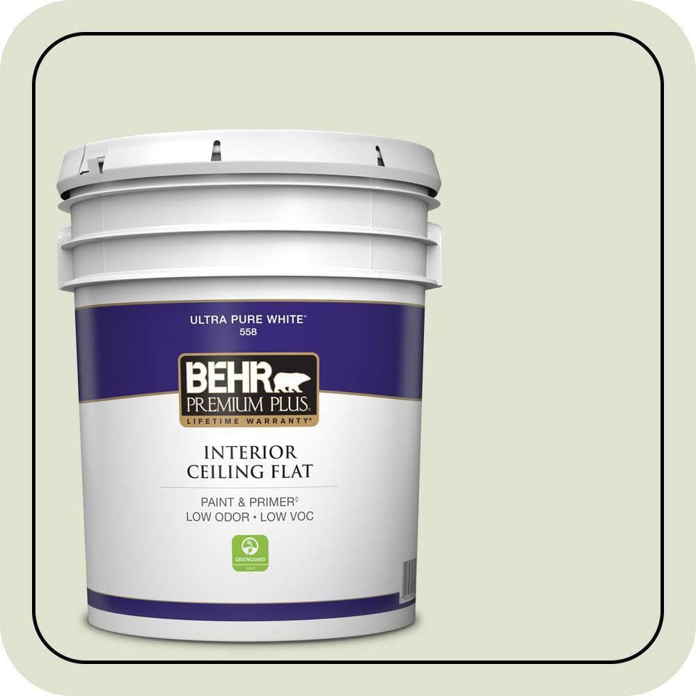 BEHR PREMIUM PLUS 5 gal. #S370-1 Positive Energy Ceiling Flat Interior Paint & Primer