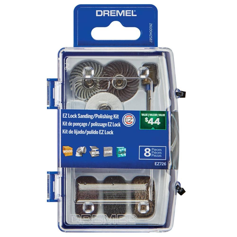 Dremel EZ726-01 8 PC EZ Lock Sanding & Polishing Rotary Accessories Kit