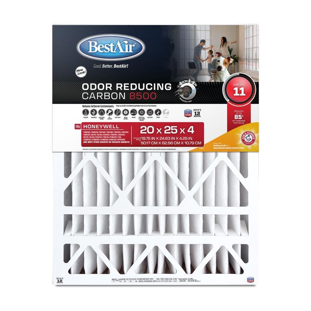 BestAir Odor-Fighting 8500 20 in. x 25 in. x 4 in. MERV 11 Pleated Air Filter