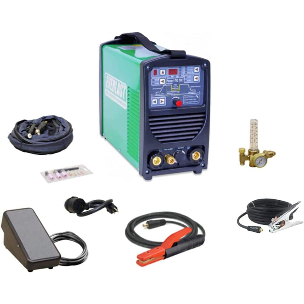 Everlast 200 Amp Power i-TIG 200T IGBT Digital Inverter DC Stick/TIG Welder w/ HF and Lift TIG Start, 9 Program Memory, 240V