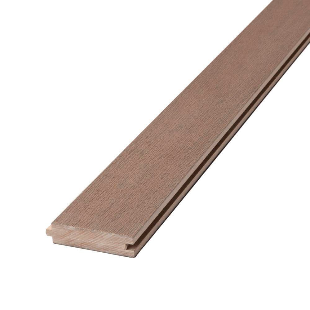 Deckorators Porch Flooring 1 in. x 3-1/2 in. x 12 in. Chicory Brown Tongue and Groove Composite Deck Board Sample