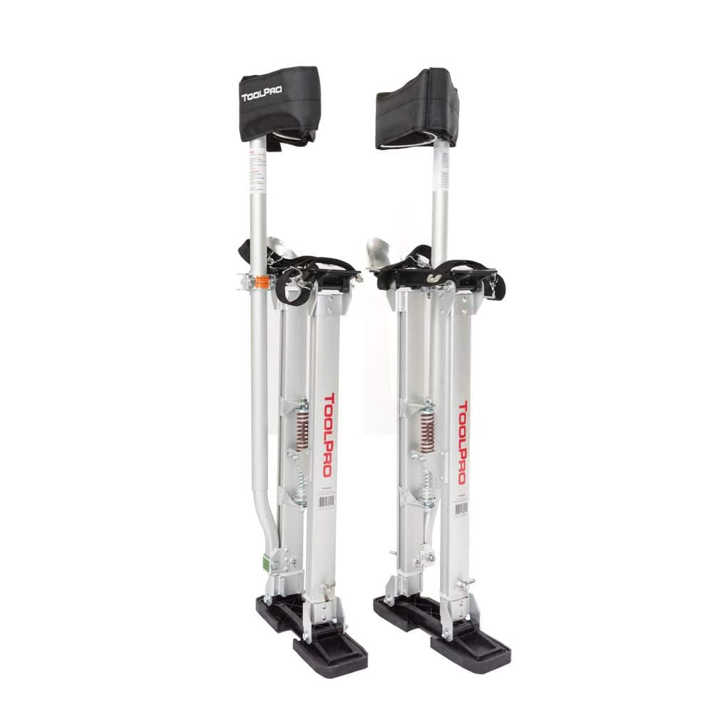 ToolPro 24 in. to 40 in. Aluminum Drywall Stilts with Soft Straps