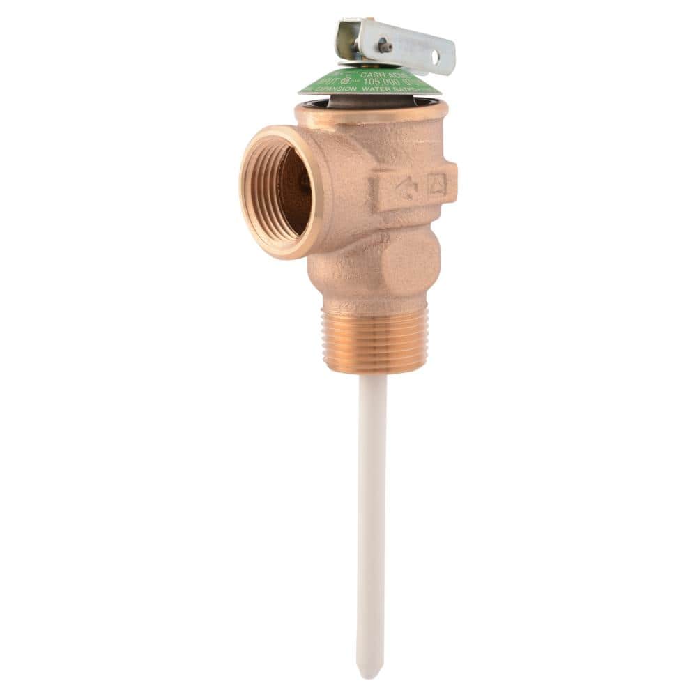 Cash Acme 3/4 in. Bronze NCLX-5LX Temperature and Pressure Relief Valve with 2-1/2 in. Shank MNPT Inlet FNPT Outlet