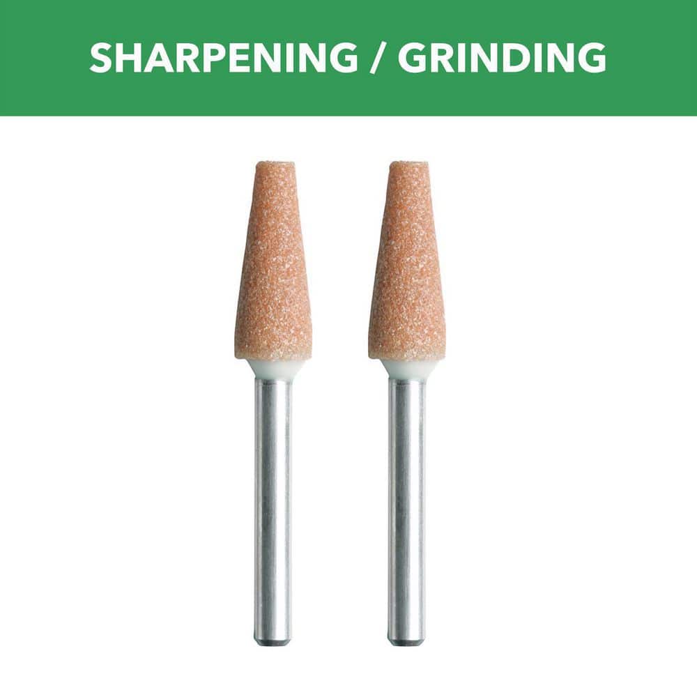 Dremel 1/4 in. Rotary Tool Aluminum Oxide Pointed Cone Shaped Grinding Stone (2-Pack)