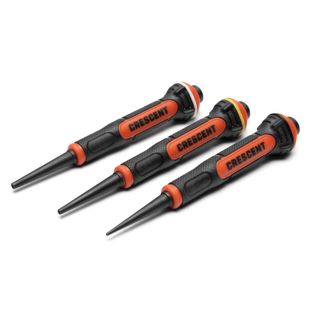 Crescent Dual Material Nail Punch Set (3-Pieces)