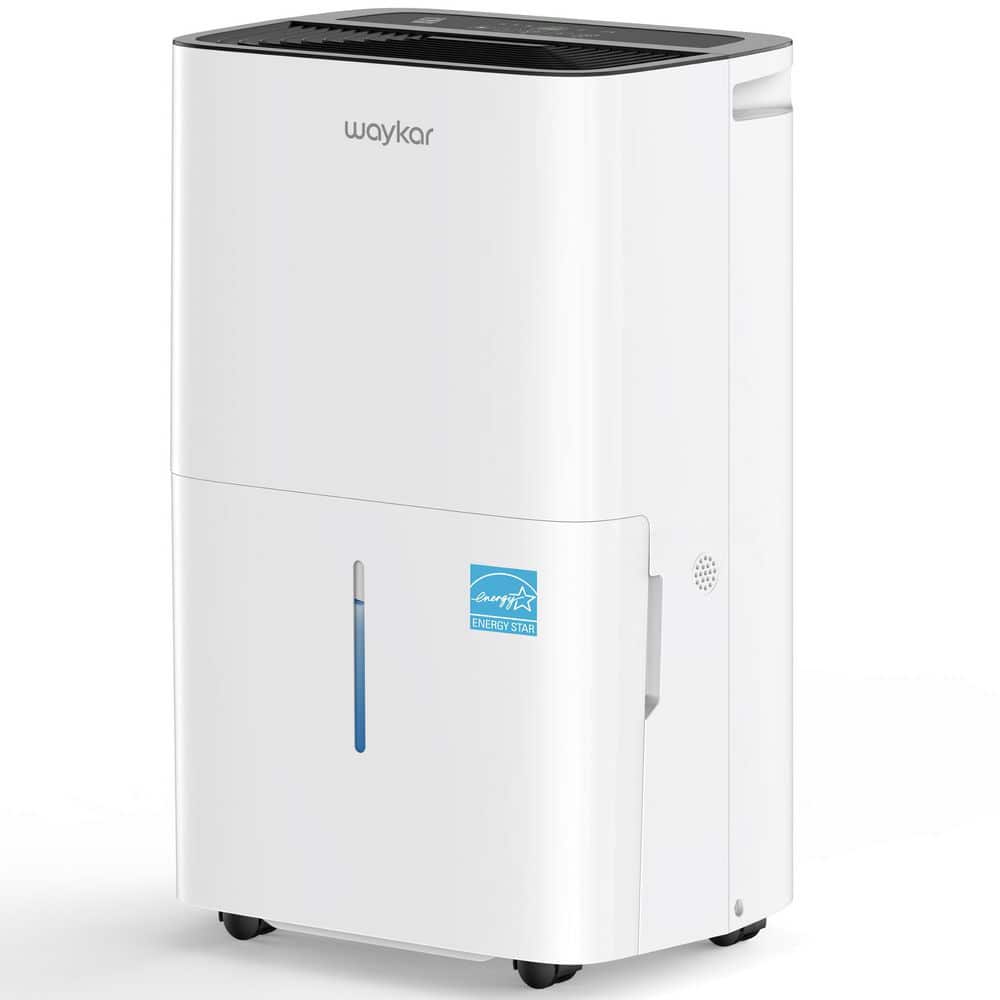 waykar 80 pt. 5,000 sq. ft. Energy Star Portable Dehumidifier with Bucket and Drain Hose for Bedroom, Basement in White