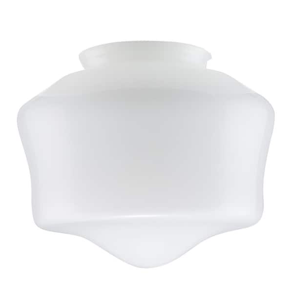 PRIVATE BRAND UNBRANDED 6.5 in. White Opal Glass Schoolhouse Globe Shaped Replacement Flush Mount Shade with 4 in. Lip Fitter