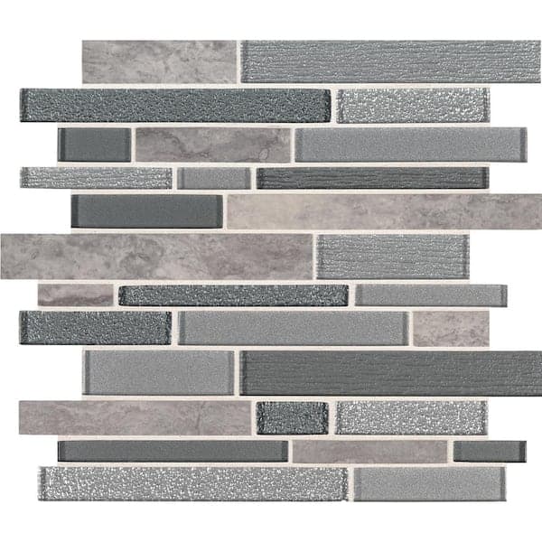 MSI Smoky Alps Interlocking 12 in. x 12 in. x 0.38 in. Glass/Stone Mesh-Mounted Mosaic Wall Tile (0.97 sq. ft./each)