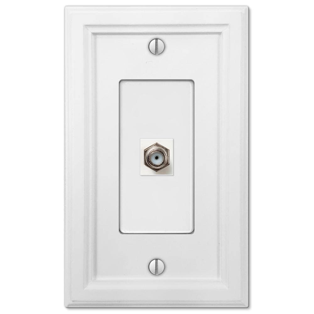 AMERELLE Elly 1 Gang Coax Composite Wall Plate - White