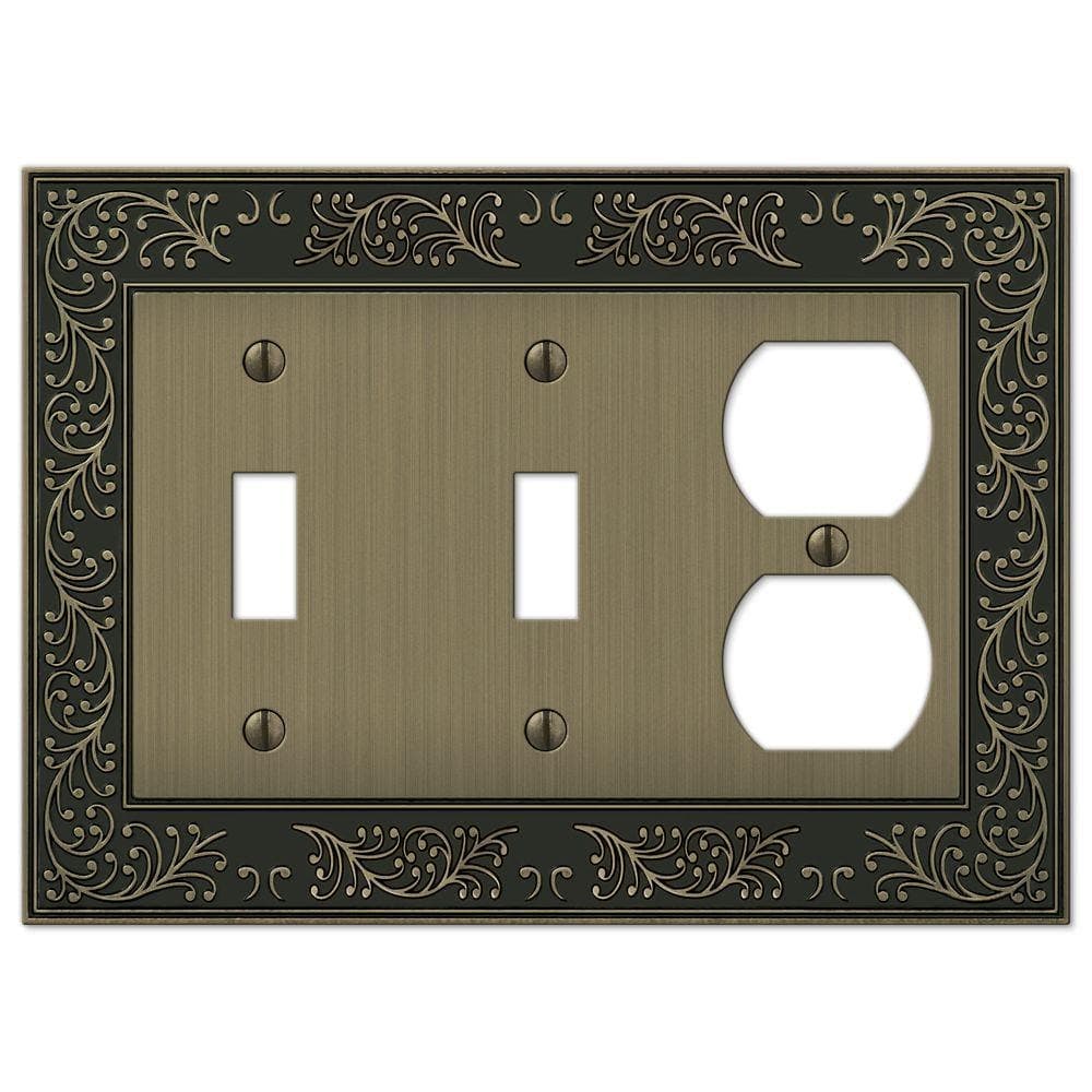 AMERELLE Bleinhem 3 Gang 2-Toggle and 1-Duplex Metal Wall Plate