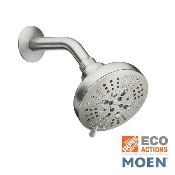 MOEN HydroEnergetix 8-Spray 1.75 GPM 4.75 in. Tub Wall Mount Fixed Shower Head in Spot Resist Brushed Nickel
