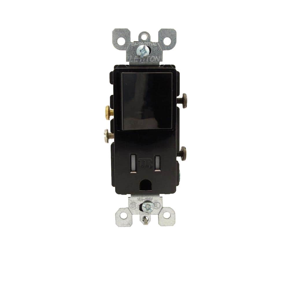 Leviton Decora 15 Amp 125 V Tamper Resistant Single Outlet/Receptacle, Black (1-Pack) T5625-E