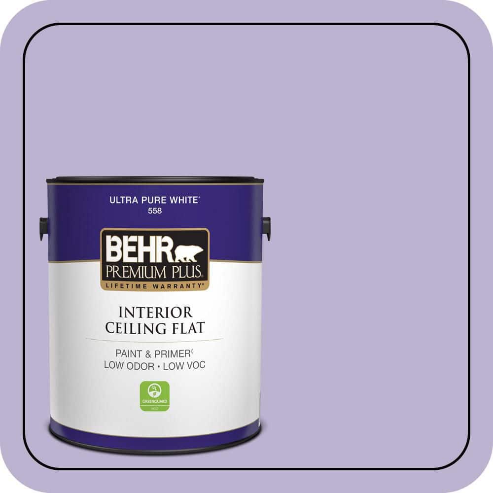 BEHR PREMIUM PLUS 1 gal. #M560-3 Grape Hyacinth Ceiling Flat Interior Paint & Primer