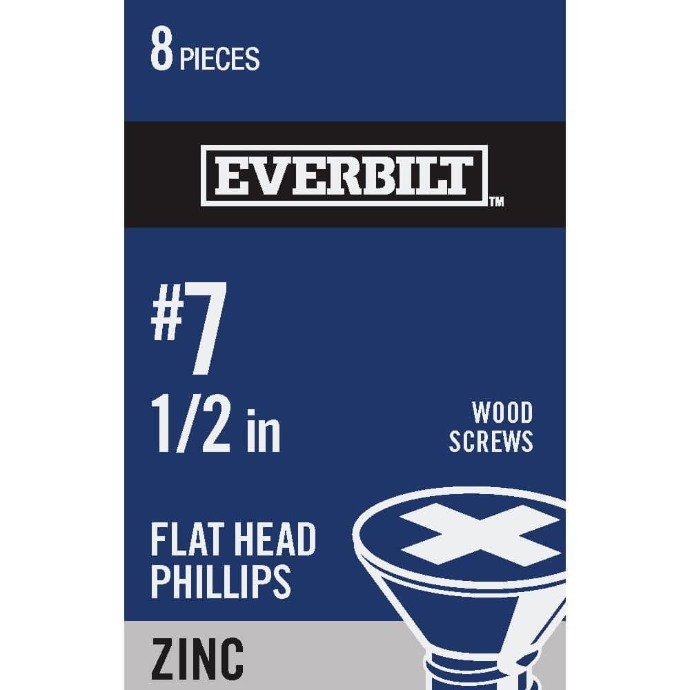 Everbilt #7 . Zinc Plated Phillips Flat Head Wood Screw