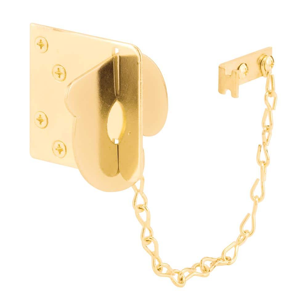 Prime-Line Texas Security Bolt, 3 in., Stamped Steel, Brass Plated, Fits Swing-In Doors