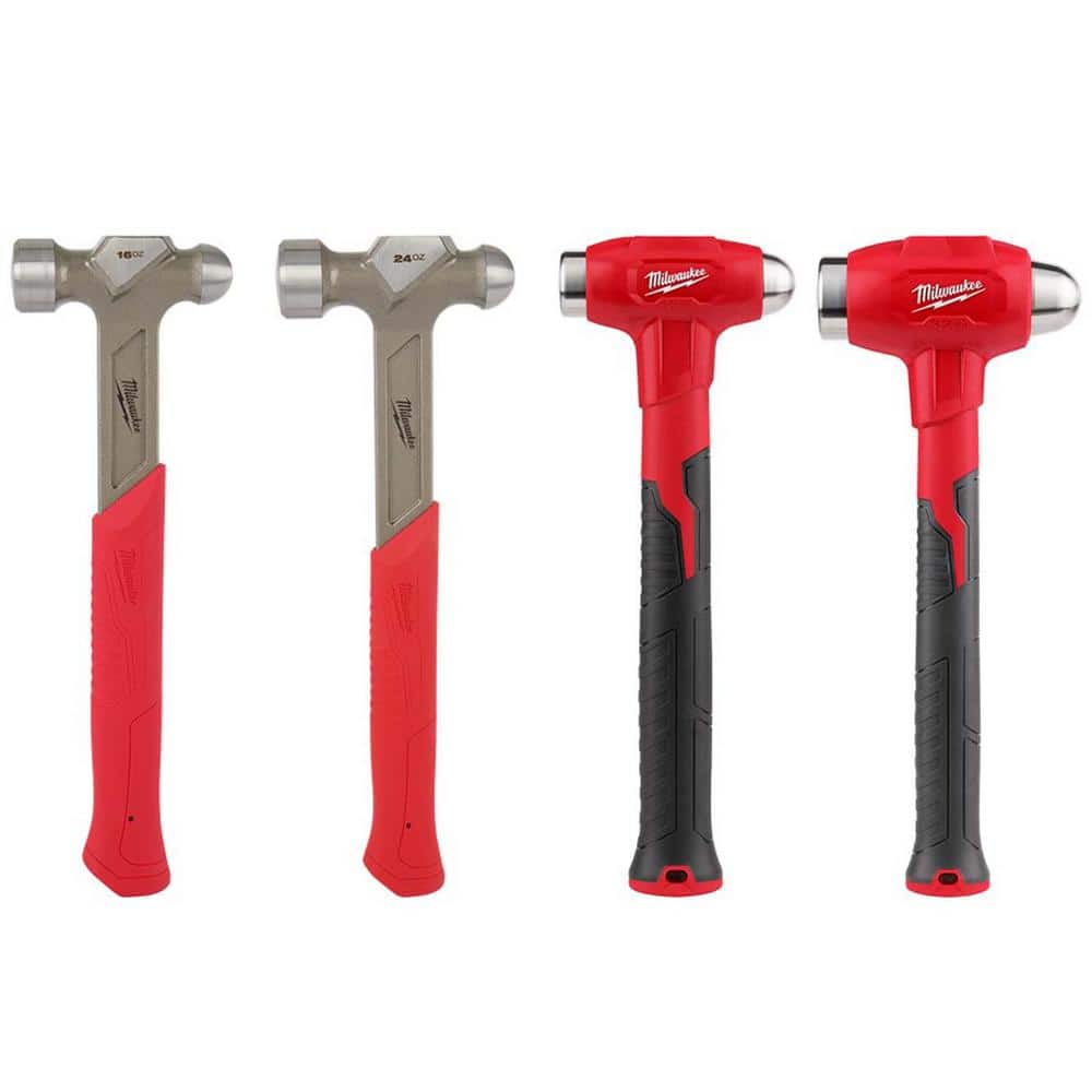 Milwaukee Ball Peen Hammer Set (4-Piece)
