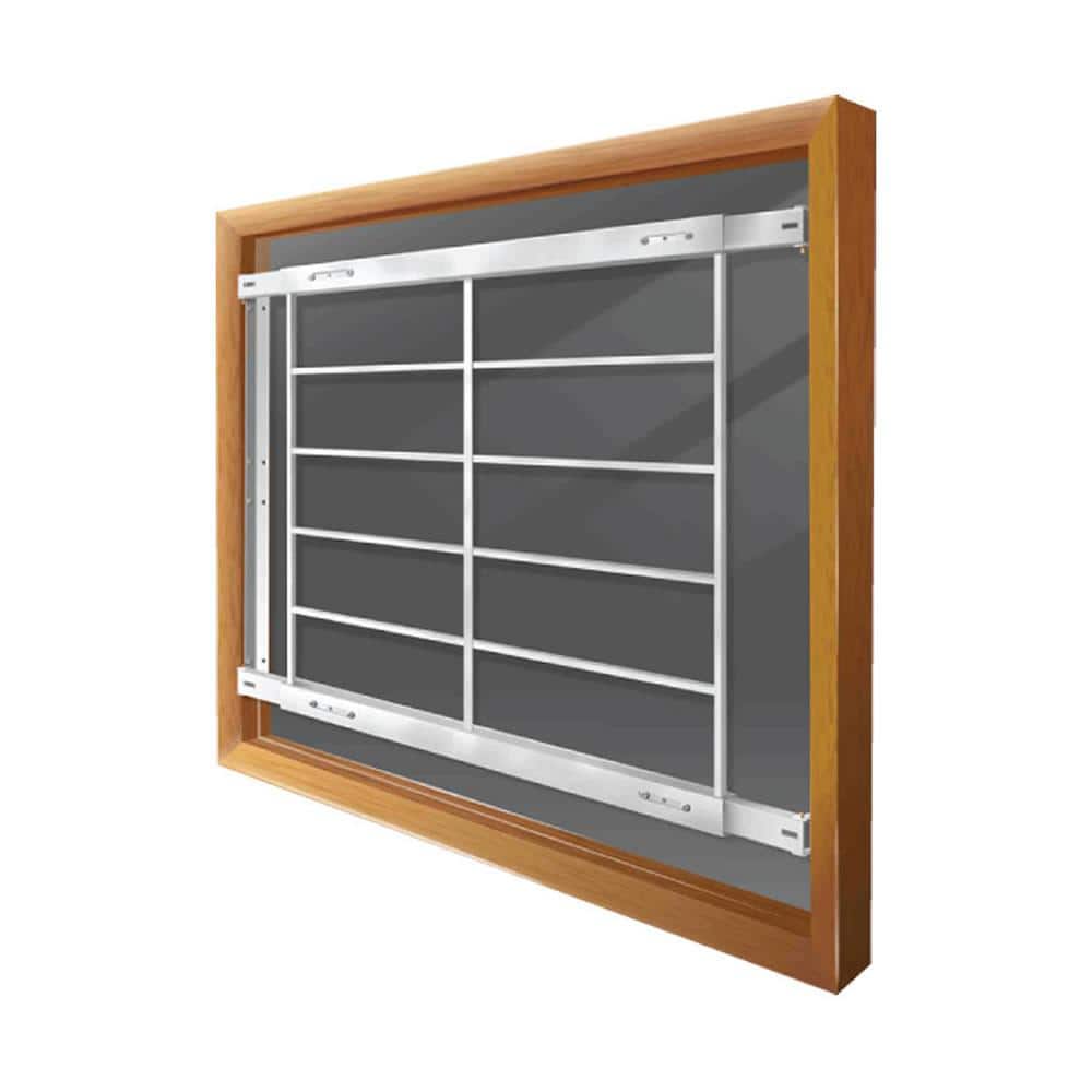 Mr. Goodbar Fixed 42 in. to 54 in. Adjustable Width 6-Bar Window Guard - White