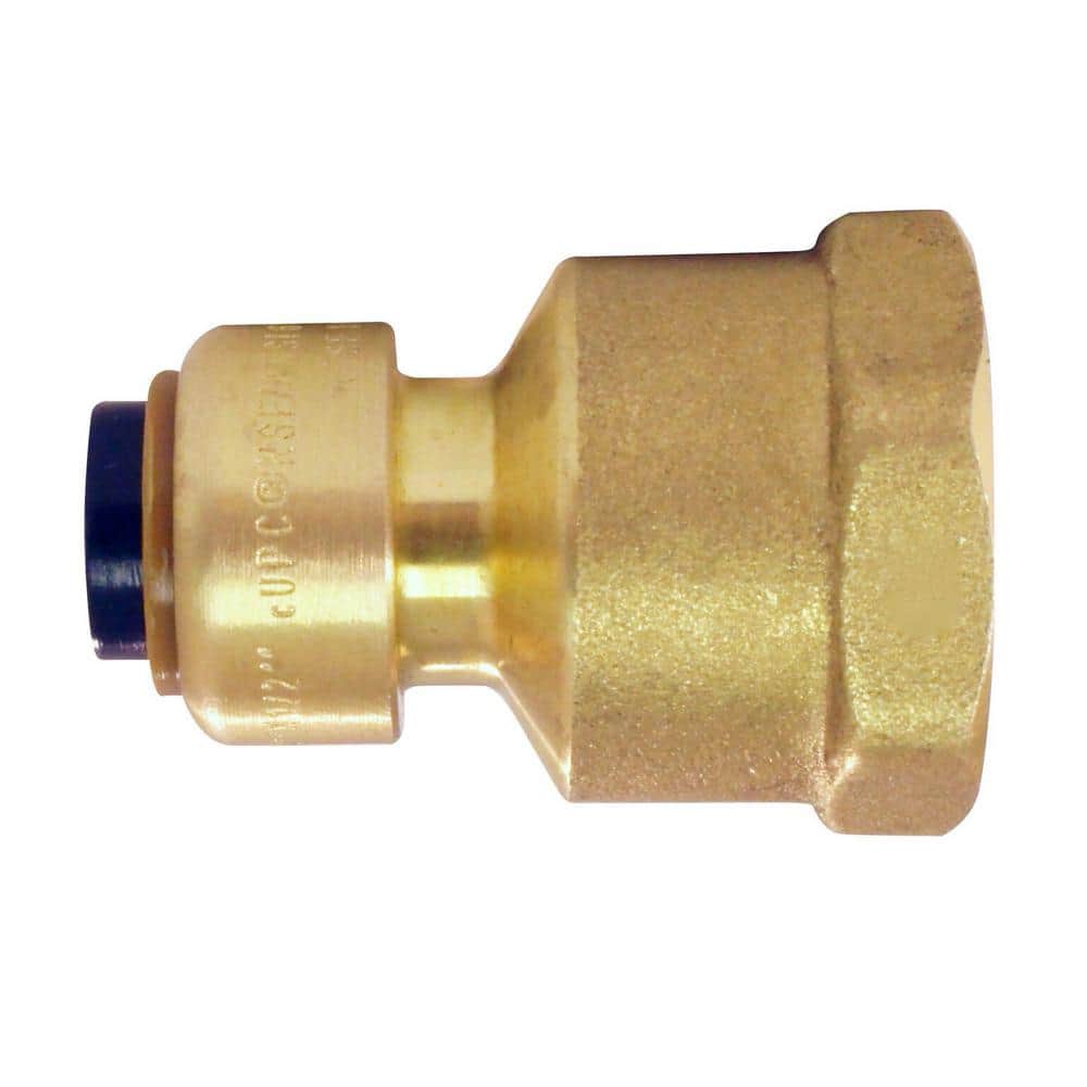 Tectite 3/8 in. (1/2 in.) Brass Push-To-Connect 1/2 in. Female Pipe Thread Reducing Adapter