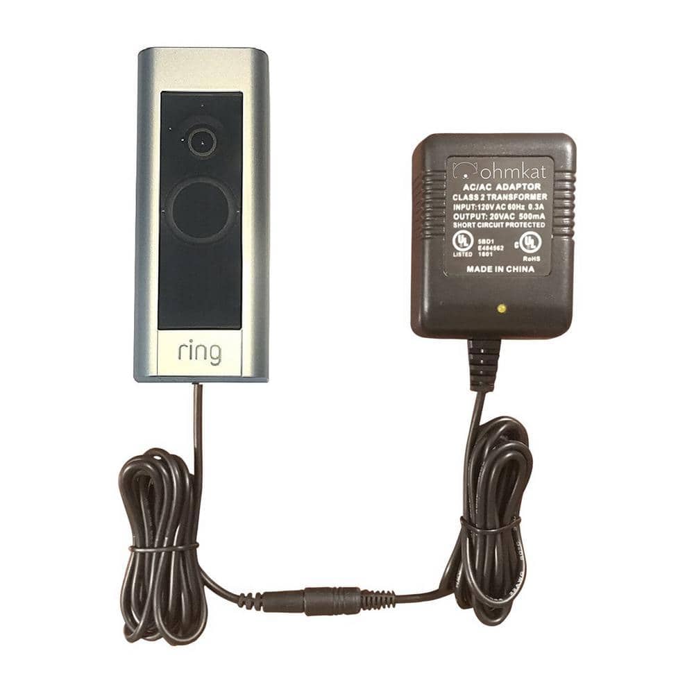 OhmKat Video Doorbell Power Supply - Compatible with Ring PRO (Black)