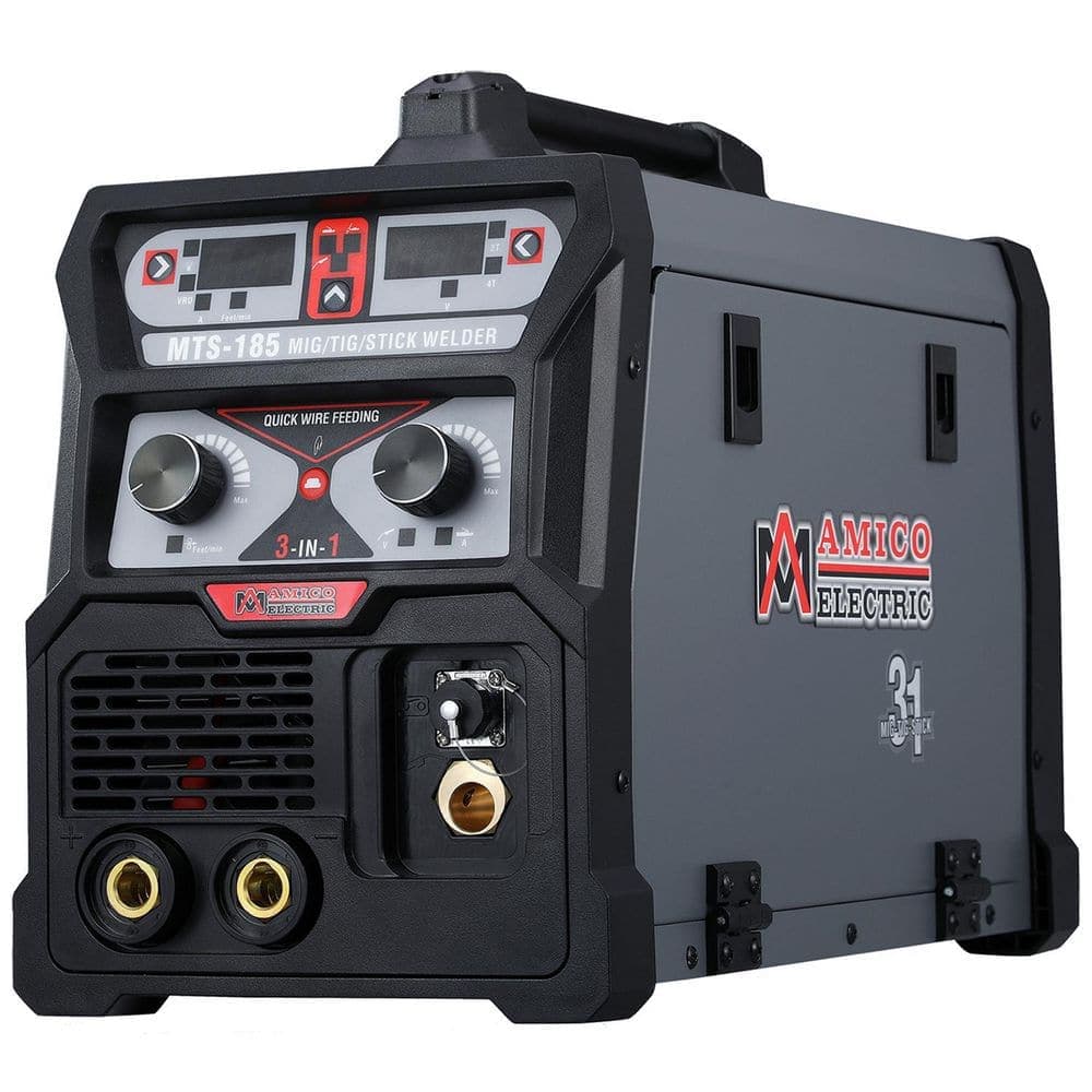 AMICO POWER MTS-185,185-Amp MIG Flux-cored Lift-TIG Stick Arc Welder, 100-250V, Compatible Spool Gun: SPG15180