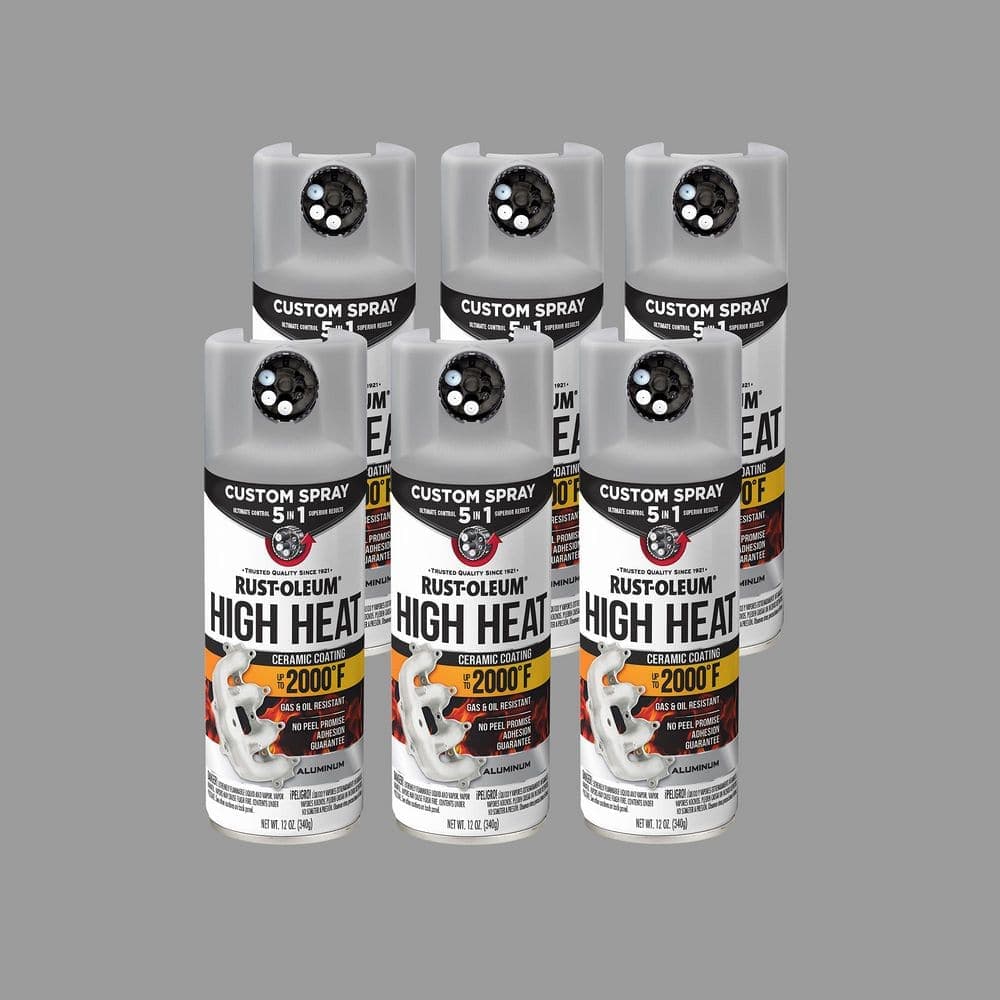 Rust-Oleum Automotive 12 oz. High Heat 5-in-1 Flat Aluminum Protective Enamel Spray Paint (Case of 6)