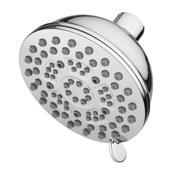 Glacier Bay Massaging 9-Spray Patterns 4.5 in. Wall Mounted Fixed Shower Head in Chrome