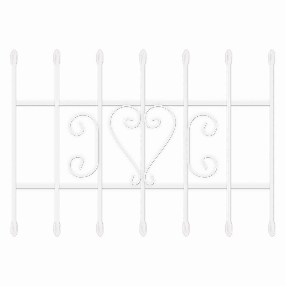 Unique Home Designs 36 in. x 24 in. Su Casa White 7-Bar Window Guard