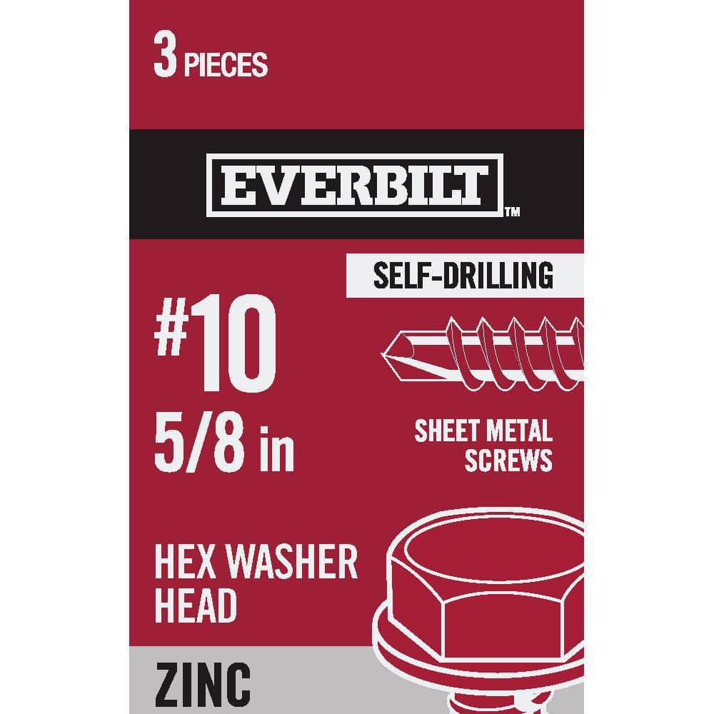 Everbilt #10 Zinc Plated Hex Head Sheet Metal Screw