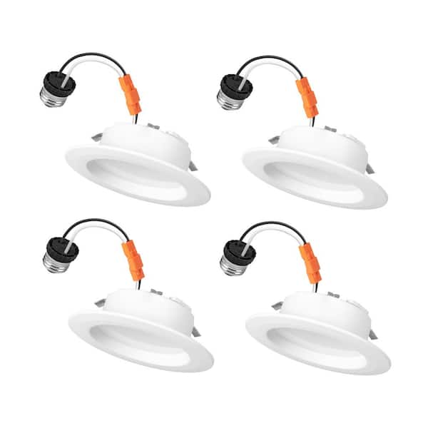 Commercial Electric 4-pack 4 in. Integrated LED Recessed Retrofit Light Trim with Selectable Color Temperature CEC-T20