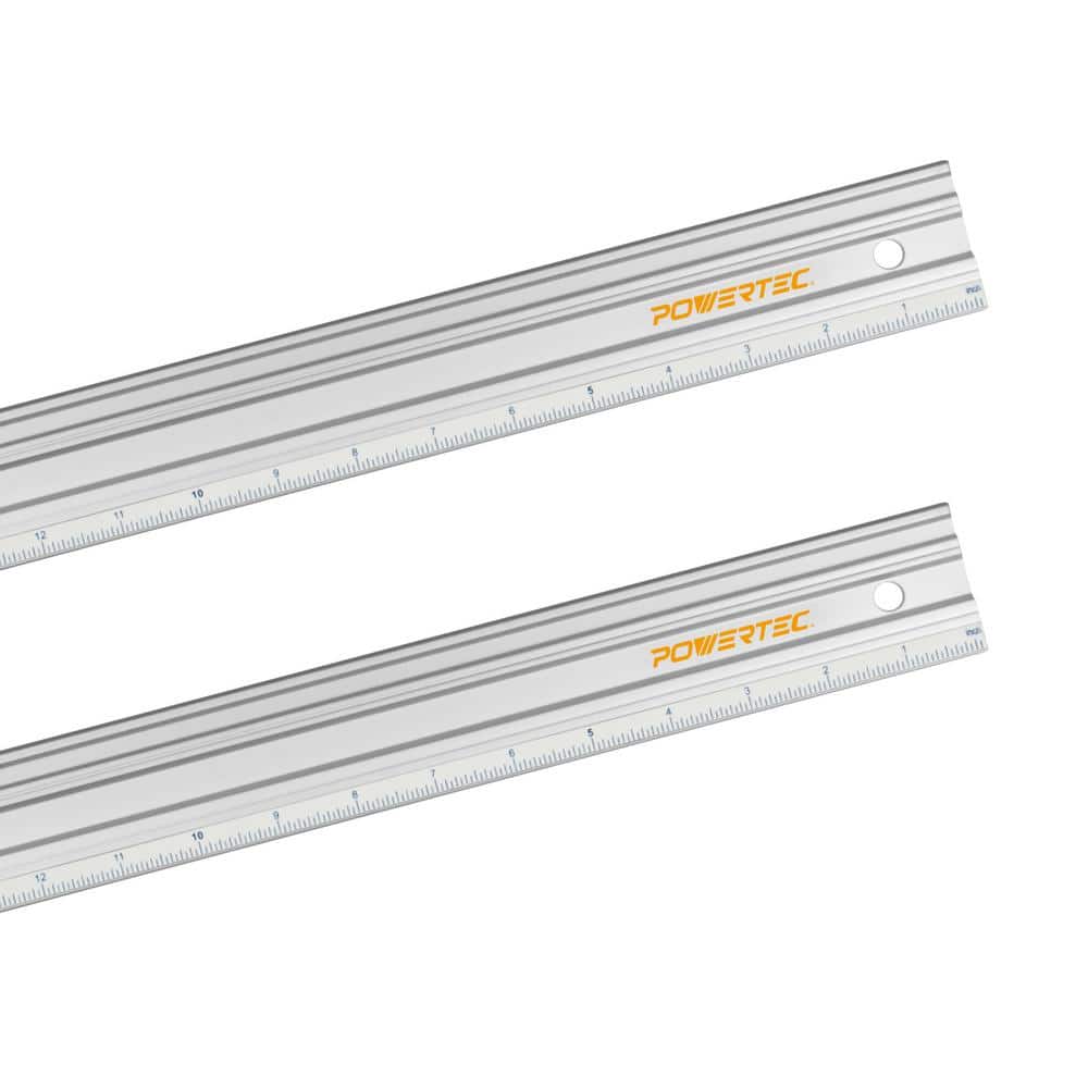POWERTEC 18 in. Straight Edges, Straight to Within 001 in. Over 18 in. Machined Flat, Precision Woodworking Tools (2-Pack)