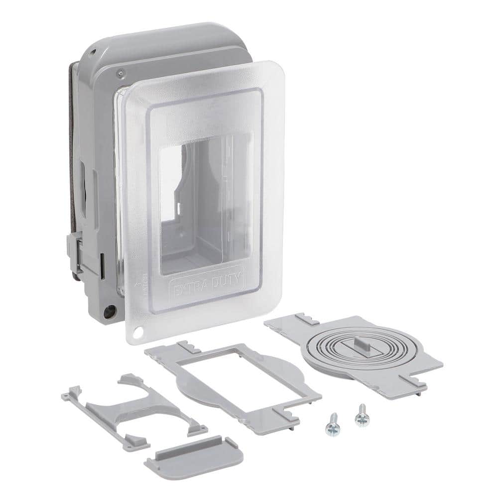 Commercial Electric 1-Gang Extra Duty Non-Metallic Low Profile While-In-Use Weatherproof Horizontal/Vertical Receptacle Cover, Gray