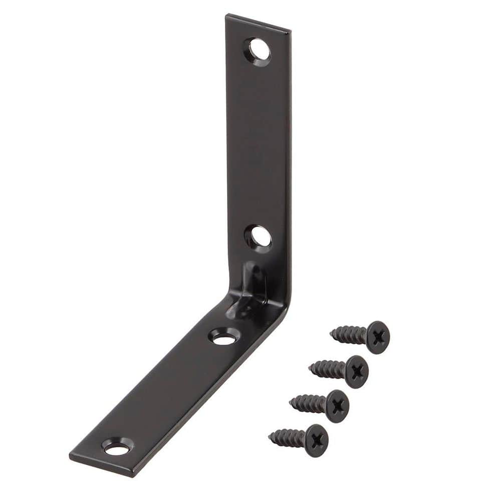 Everbilt (4-Pack) 4 in. Corner Brace Black