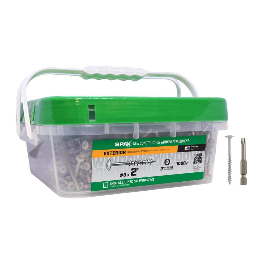 SPAX #8 x 2 in. Exterior and Interior T20 T-Star Wafer Head Window Installation Wood Screws (1000-Pieces)