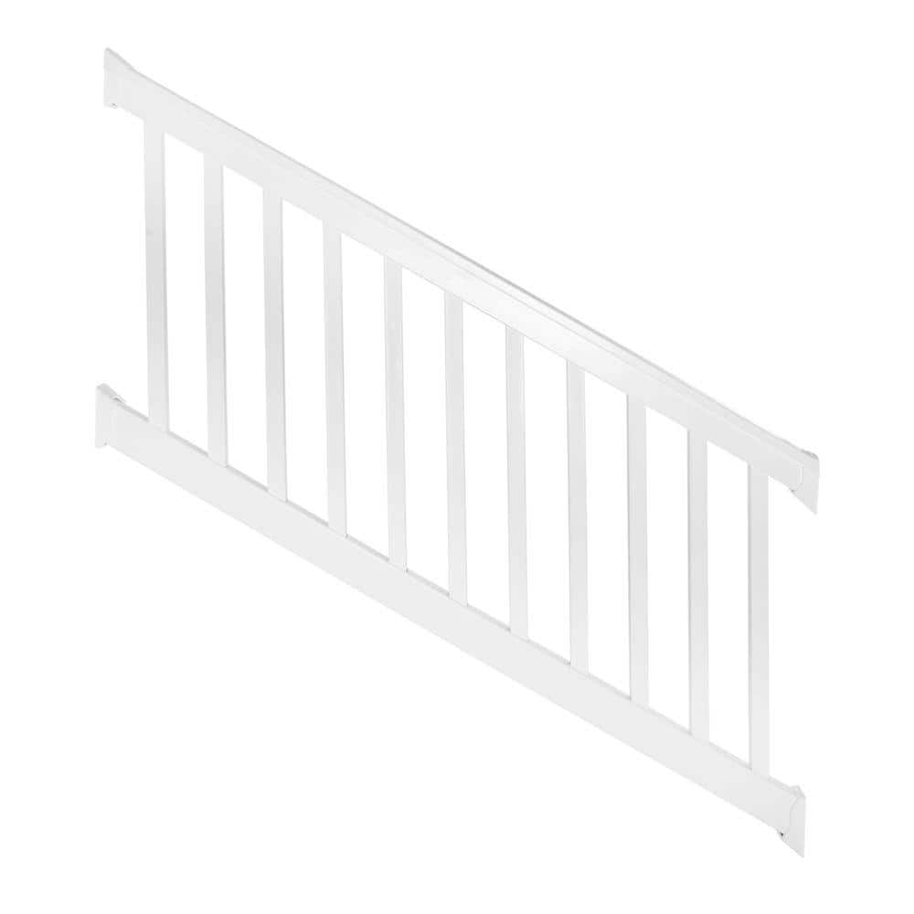 Weatherables Vanderbilt 3 ft. H x 6 ft. W White Vinyl Stair Railing Kit