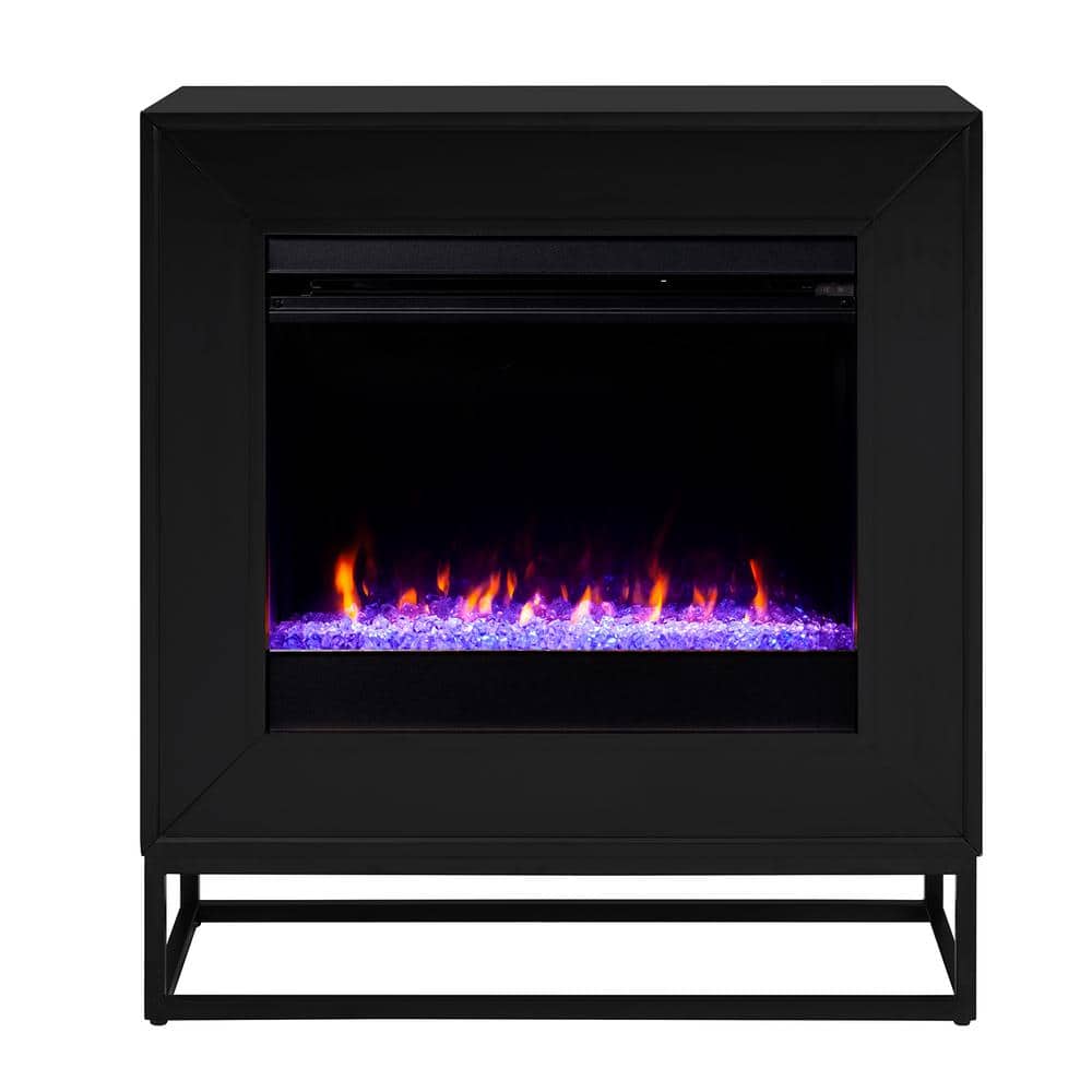 Southern Enterprises Celesta Color Changing 33 in. Electric Fireplace in Black