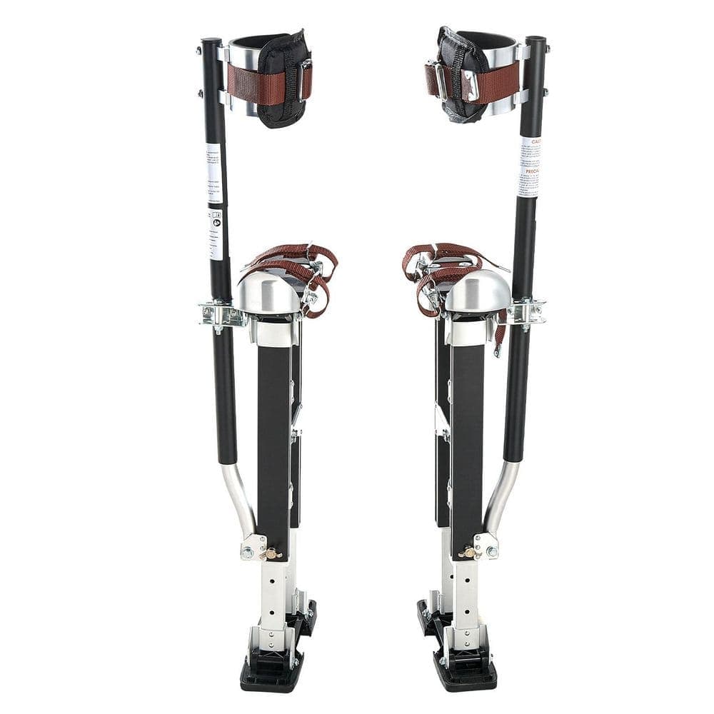 SKYSHALO Aluminum Drywall Stilts, 19.1 to 31.1in. Height Range, Dual Spring Shock Absorption, Black, Adjustable Drywall Stilts
