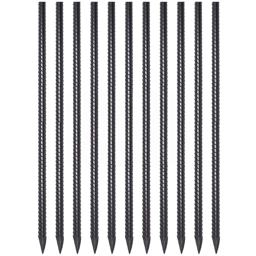 Laybus 16 in. I Hook Rebar Stakes, Made of Premium Steel, Perfect for Chain Link Fence, Outdoor Decorations, Canopies (12-Pack)