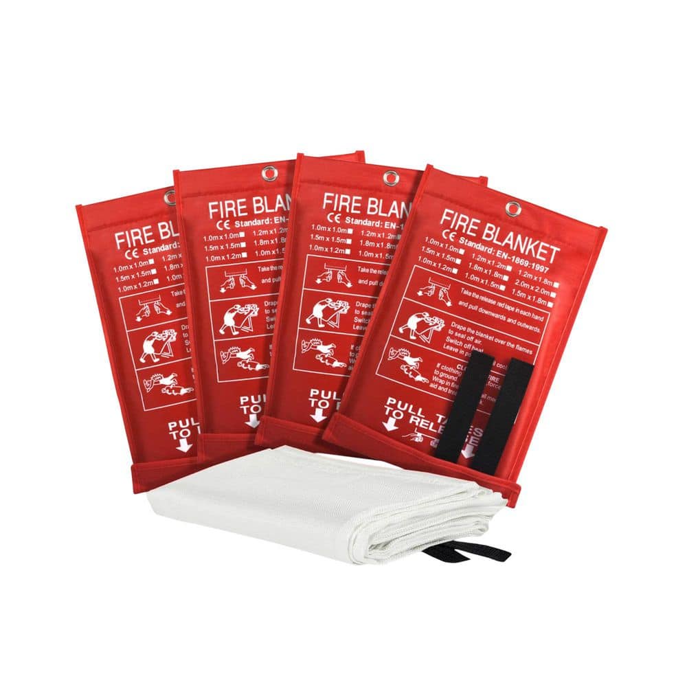 Ahfiwaso Fiberglass Emergency Fire Blanket Suppression Blanket Home Kitchen Safety 40x40 in.es White 4 Pack